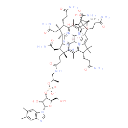 ChemSpider 2D Image | cobaltic;(2R,3S,4S,5R)-2-(6-aminopurin-9-yl)-5-methanidyl-tetrahydrofuran-3,4-diol;[(2R,3S,4R,5S)-5-(5,6-dimethylbenzimidazol-1-yl)-4-hydroxy-2-(hydroxymethyl)tetrahydrofuran-3-yl] [(1R)-1-methyl-2-[3-[(2R,3R,4Z,7S,9Z,12S,13S,14Z,17S,18S,19R)-2,13,18-tris(2-amino-2-oxo-ethyl)-7,12,17-tris(3-amino-3-oxo-propyl)-3,5,8,8,13,15,18,19-octamethyl-2,7,12,17-tetrahydro-1H-corrin-21-id-3-yl]propanoylamino]ethyl] phosphate | C72H100CoN18O17P