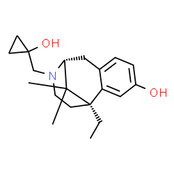ChemSpider 2D Image | (1R,9R)-1-Ethyl-10-[(1-hydroxycyclopropyl)methyl]-13,13-dimethyl-10-azatricyclo[7.3.1.0~2,7~]trideca-2,4,6-trien-4-ol | C20H29NO2