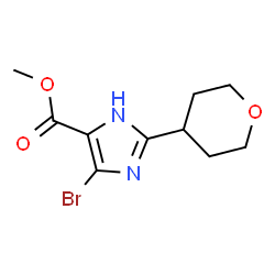 ChemSpider 2D Image | Methyl 4-bromo-2-(tetrahydro-2H-pyran-4-yl)-1H-imidazole-5-carboxylate | C10H13BrN2O3