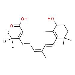 ChemSpider 2D Image | (9cis)-4-Hydroxy(20,20,20-~2~H_3_)retinoic acid | C20H25D3O3