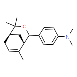 ChemSpider 2D Image | N,N-Dimethyl-4-[(5R)-4,4,8-trimethyl-3-oxabicyclo[3.3.1]non-7-en-2-yl]aniline | C19H27NO