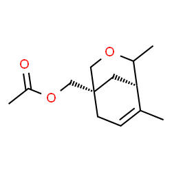 ChemSpider 2D Image | [(1S)-4,6-Dimethyl-3-oxabicyclo[3.3.1]non-6-en-1-yl]methyl acetate | C13H20O3