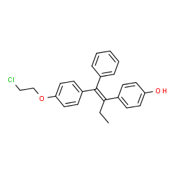 ChemSpider 2D Image | 4-{(1E)-1-[4-(2-Chloroethoxy)phenyl]-1-phenyl-1-buten-2-yl}phenol | C24H23ClO2