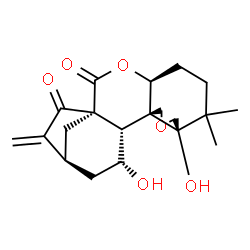 ChemSpider 2D Image | (1S,4S,8R,9R,12S,13S,16S)-9,14-Dihydroxy-7,7-dimethyl-17-methylene-3,10-dioxapentacyclo[14.2.1.0~1,13~.0~4,12~.0~8,12~]nonadecane-2,18-dione | C20H26O6
