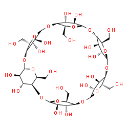 ChemSpider 2D Image | (1S,3S,5R,6S,8S,10S,11S,13S,15S,16S,18S,20S,21S,23S,25S,26S,28S,30S,31R,32R,33R,34R,35R,36R,39R,40R,41R,42R)-5,10,15,20,25,30-Hexakis(hydroxymethyl)-2,4,7,9,12,14,17,19,22,24,27,29-dodecaoxaheptacyclo
[26.2.2.2~3,6~.2~8,11~.2~13,16~.2~18,21~.2~23,26~]dotetracontane-31,32,33,34,35,36,37,38,39,40,41,42-dodecol (non-preferred name) | C36H60O30