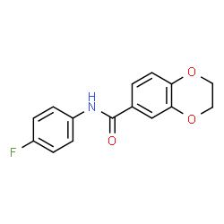 ChemSpider 2D Image | N-(4-Fluorophenyl)-2,3-dihydro-1,4-benzodioxine-6-carboxamide | C15H12FNO3