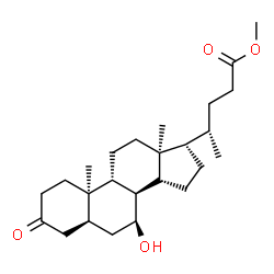 ChemSpider 2D Image | Methyl (5alpha,7beta,8alpha,9beta,10alpha,13alpha,14beta,17alpha,20S)-7-hydroxy-3-oxocholan-24-oate | C25H40O4