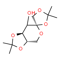 ChemSpider 2D Image | (3a'S,4R,7a'S)-2,2,2',2'-Tetramethyltetrahydrospiro[1,3-dioxolane-4,6'-[1,3]dioxolo[4,5-c]pyran]-7'-ol (non-preferred name) | C12H20O6