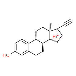 ChemSpider 2D Image | (8alpha,9beta,13alpha,14beta)-19-Norpregna-1(10),2,4-trien-20-yne-3,17-diol | C20H24O2