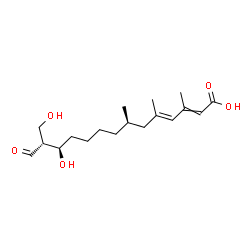 ChemSpider 2D Image | (2E,4E,7R,12R,13R)-13-Formyl-12,14-dihydroxy-3,5,7-trimethyl-2,4-tetradecadienoic acid | C18H30O5