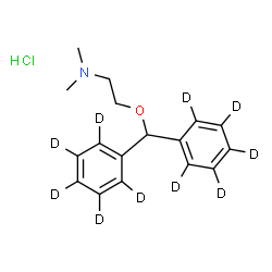 ChemSpider 2D Image | 2-{Bis[(~2~H_5_)phenyl]methoxy}-N,N-dimethylethanamine hydrochloride (1:1) | C17H12D10ClNO