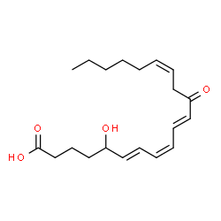 ChemSpider 2D Image | (6E,8Z,10E,14Z)-5-Hydroxy-12-oxo-6,8,10,14-icosatetraenoic acid | C20H30O4