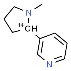 ChemSpider 2D Image | 3-[1-Methyl(2-~14~C)-2-pyrrolidinyl]pyridine | C914CH14N2