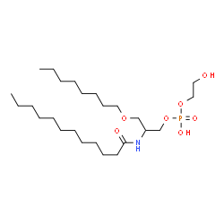 ChemSpider 2D Image | 2-(Dodecanoylamino)-3-(octyloxy)propyl 2-hydroxyethyl hydrogen phosphate | C25H52NO7P