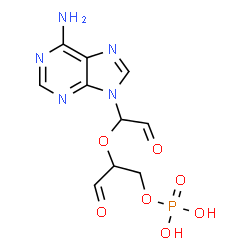 ChemSpider 2D Image | 2-[1-(6-Amino-9H-purin-9-yl)-2-oxoethoxy]-3-oxopropyl dihydrogen phosphate | C10H12N5O7P