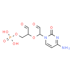 ChemSpider 2D Image | 2-[1-(4-Amino-2-oxo-1(2H)-pyrimidinyl)-2-oxoethoxy]-3-oxopropyl dihydrogen phosphate | C9H12N3O8P