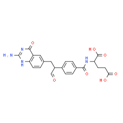 ChemSpider 2D Image | N-{4-[1-(2-Amino-4-oxo-1,4-dihydro-6-quinazolinyl)-3-oxo-2-propanyl]benzoyl}glutamic acid | C23H22N4O7