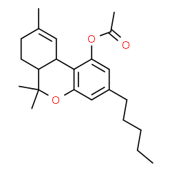ChemSpider 2D Image | 6,6,9-Trimethyl-3-pentyl-6a,7,8,10a-tetrahydro-6H-benzo[c]chromen-1-yl acetate | C23H32O3