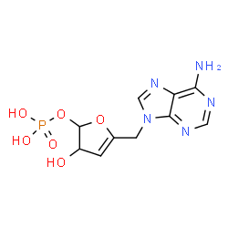ChemSpider 2D Image | 5-[(6-Amino-9H-purin-9-yl)methyl]-3-hydroxy-2,3-dihydro-2-furanyl dihydrogen phosphate | C10H12N5O6P