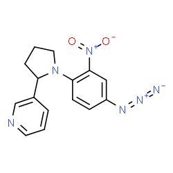 ChemSpider 2D Image | 3-[1-(4-Azido-2-nitrophenyl)-2-pyrrolidinyl]pyridine | C15H14N6O2