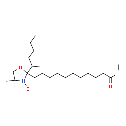 ChemSpider 2D Image | Methyl 11-[2-(2-hexanyl)-3-hydroxy-4,4-dimethyl-1,3-oxazolidin-2-yl]undecanoate | C23H45NO4