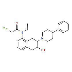 ChemSpider 2D Image | N-Ethyl-2-(~18~F)fluoro-N-[6-hydroxy-7-(4-phenyl-1-piperidinyl)-5,6,7,8-tetrahydro-1-naphthalenyl]acetamide | C25H3118FN2O2