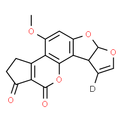 ChemSpider 2D Image | 4-Methoxy(9-~2~H)-2,3,6a,9a-tetrahydrocyclopenta[c]furo[3',2':4,5]furo[2,3-h]chromene-1,11-dione | C17H11DO6