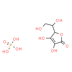 ChemSpider 2D Image | 5-(1,2-Dihydroxyethyl)-3,4-dihydroxy-2(5H)-furanone - phosphoric acid (1:1) (non-preferred name) | C6H11O10P