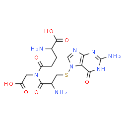 ChemSpider 2D Image | S-(2-Amino-6-oxo-1,6-dihydro-7H-purin-7-yl)cysteinyl-N-gamma-glutamylglycine | C15H20N8O7S