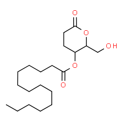 ChemSpider 2D Image | 2-(Hydroxymethyl)-6-oxotetrahydro-2H-pyran-3-yl myristate (non-preferred name) | C20H36O5
