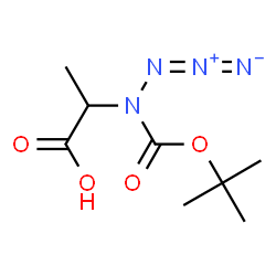 ChemSpider 2D Image | 4-(1-Carboxyethyl)-4-{[(2-methyl-2-propanyl)oxy]carbonyl}-1,2-tetraazadien-2-ium-1-ide | C8H14N4O4