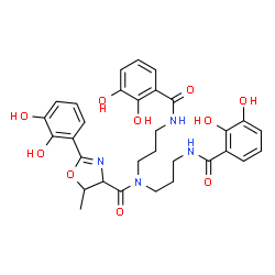 ChemSpider 2D Image | N,N-Bis{3-[(2,3-dihydroxybenzoyl)amino]propyl}-2-(2,3-dihydroxyphenyl)-5-methyl-4,5-dihydro-1,3-oxazole-4-carboxamide | C31H34N4O10