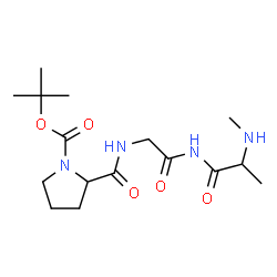 ChemSpider 2D Image | 1-{[(2-Methyl-2-propanyl)oxy]carbonyl}prolyl-N-[2-(methylamino)propanoyl]glycinamide | C16H28N4O5