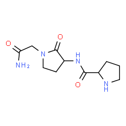 ChemSpider 2D Image | N-[1-(2-Amino-2-oxoethyl)-2-oxo-3-pyrrolidinyl]prolinamide | C11H18N4O3
