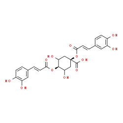 ChemSpider 2D Image | cis-1,4-Bis{[(2E)-3-(3,4-dihydroxyphenyl)-2-propenoyl]oxy}-3,5-dihydroxycyclohexanecarboxylic acid | C25H24O12
