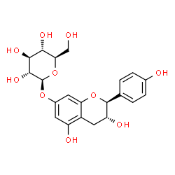 ChemSpider 2D Image | (2S,3R)-3,5-Dihydroxy-2-(4-hydroxyphenyl)-3,4-dihydro-2H-chromen-7-yl beta-D-glucopyranoside | C21H24O10