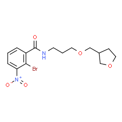 ChemSpider 2D Image | 2-Bromo-3-nitro-N-[3-(tetrahydro-3-furanylmethoxy)propyl]benzamide | C15H19BrN2O5