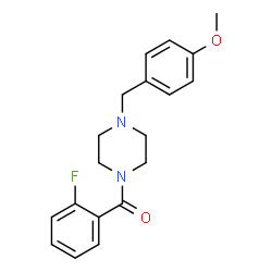 ChemSpider 2D Image | 1-(2-FLUOROBENZOYL)-4-[(4-METHOXYPHENYL)METHYL]PIPERAZINE | C19H21FN2O2