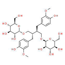ChemSpider 2D Image | (2R,3S)-4-(alpha-D-Glucopyranosyloxy)-2,3-bis(4-hydroxy-3-methoxybenzyl)butyl alpha-D-glucopyranoside | C32H46O16