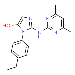ChemSpider 2D Image | 2-[(4,6-Dimethyl-2-pyrimidinyl)amino]-1-(4-ethylphenyl)-1H-imidazol-5-ol | C17H19N5O