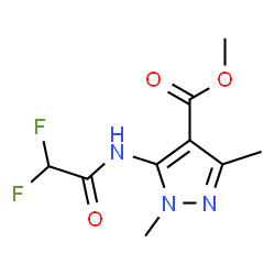 ChemSpider 2D Image | Methyl 5-[(difluoroacetyl)amino]-1,3-dimethyl-1H-pyrazole-4-carboxylate | C9H11F2N3O3