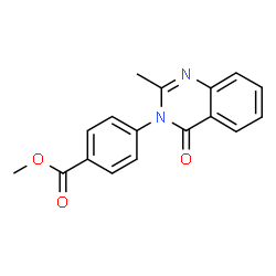 ChemSpider 2D Image | Methyl 4-(2-methyl-4-oxo-3(4H)-quinazolinyl)benzoate | C17H14N2O3