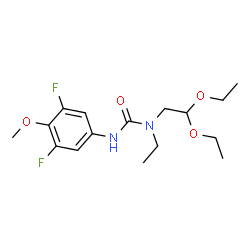 ChemSpider 2D Image | 1-(2,2-Diethoxyethyl)-3-(3,5-difluoro-4-methoxyphenyl)-1-ethylurea | C16H24F2N2O4