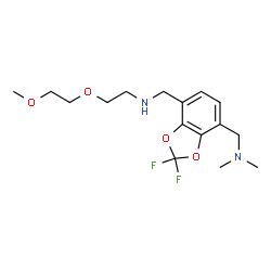 ChemSpider 2D Image | N-({7-[(Dimethylamino)methyl]-2,2-difluoro-1,3-benzodioxol-4-yl}methyl)-2-(2-methoxyethoxy)ethanamine | C16H24F2N2O4