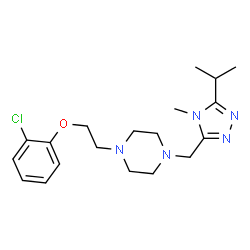 ChemSpider 2D Image | 1-[2-(2-Chlorophenoxy)ethyl]-4-[(5-isopropyl-4-methyl-4H-1,2,4-triazol-3-yl)methyl]piperazine | C19H28ClN5O