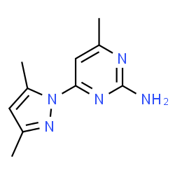 ChemSpider 2D Image | 4-(3,5-dimethylpyrazol-1-yl)-6-methylpyrimidin-2-amine | C10H13N5