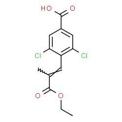 ChemSpider 2D Image | 3,5-Dichloro-4-(3-ethoxy-2-methyl-3-oxoprop-1-en-1-yl)benzoic acid | C13H12Cl2O4