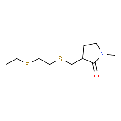 ChemSpider 2D Image | 3-({[2-(Ethylsulfanyl)ethyl]sulfanyl}methyl)-1-methyl-2-pyrrolidinone | C10H19NOS2