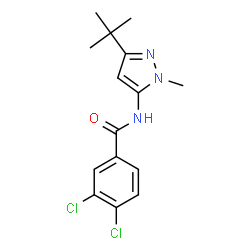 ChemSpider 2D Image | 3,4-Dichloro-N-[1-methyl-3-(2-methyl-2-propanyl)-1H-pyrazol-5-yl]benzamide | C15H17Cl2N3O