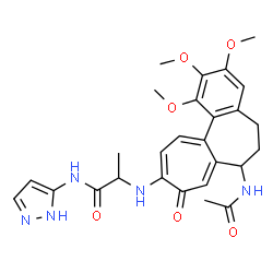 ChemSpider 2D Image | N~2~-(7-Acetamido-1,2,3-trimethoxy-9-oxo-5,6,7,9-tetrahydrobenzo[a]heptalen-10-yl)-N-1H-pyrazol-5-ylalaninamide | C27H31N5O6